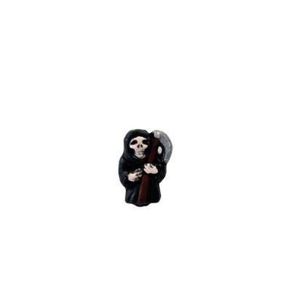 Grim Reaper Beads | Hand Painted Peruvian Ceramic | Death Halloween Jewelry Supplies - Xinar