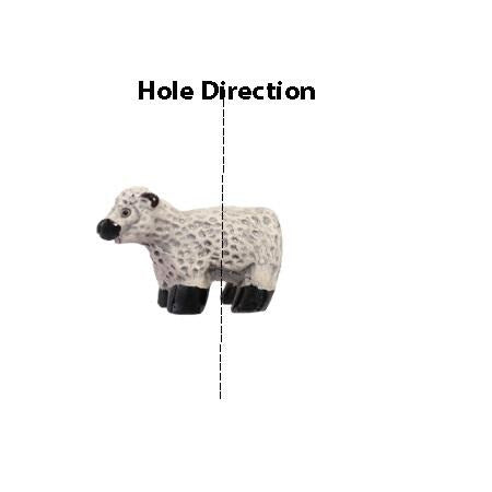 Sheep Ceramic Beads Hand Painted - alternate angle