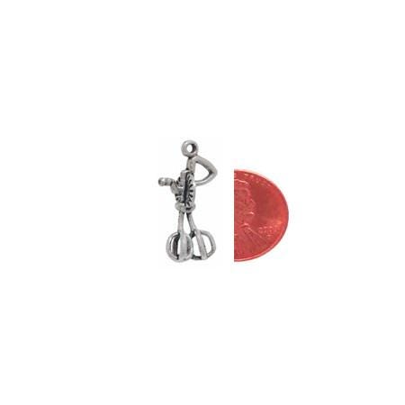 Egg Beater Charm Sterling Silver - alternate angle