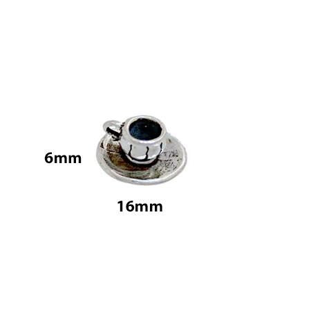 Sterling Silver Coffee Cup & Saucer Charm: A Symbol of Comfort, Connection, and - product image 8