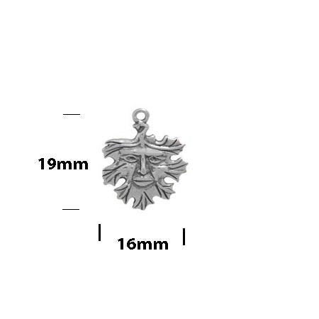 Green Man Charm Sterling Silver - product image 7