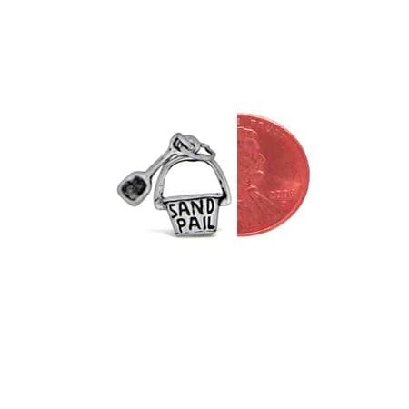 Sand Pail Charm Sterling Silver - alternate angle