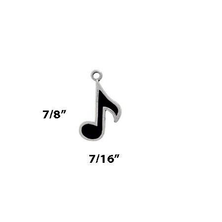 16th Note Charm Sterling Silver Enamel | Music & Dance Jewelry | Music Note Jewelry