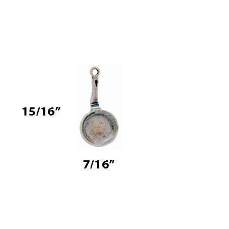 Sauté Pan Charm Sterling Silver - detail view
