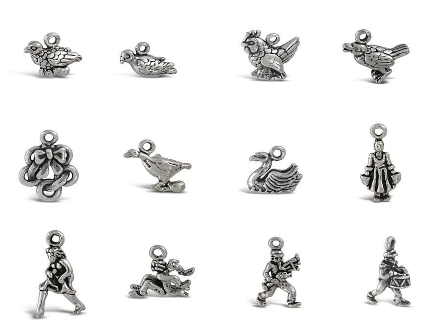 12 Days of Christmas | Sterling Silver Christmas Charms | 12 Days of Holiday Gift | Gift Idea | Made in USA