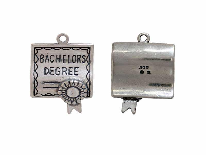 Sterling Silver Bachelors Degree | Graduation Diploma Jewelry | College Degree Charms | Gift Idea | Made in USA