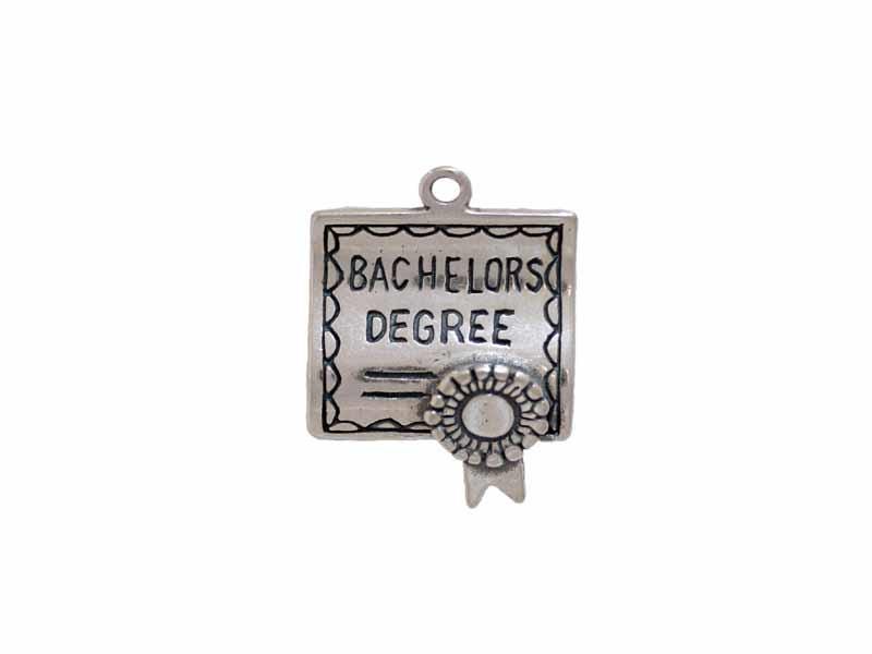 Sterling Silver Bachelors Degree | Graduation Diploma Jewelry | College Degree Charms | Gift Idea | Made in USA