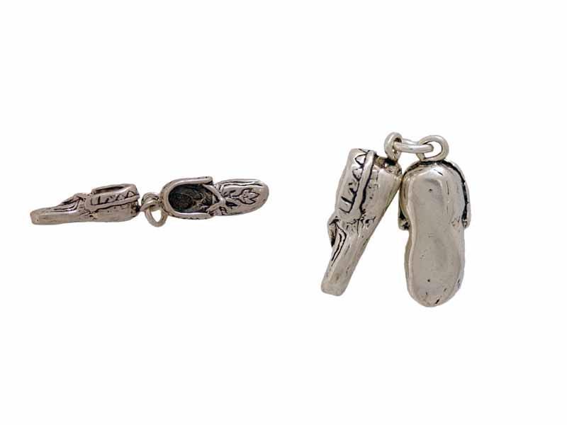 Moccasins Charm Sterling Silver - detail view