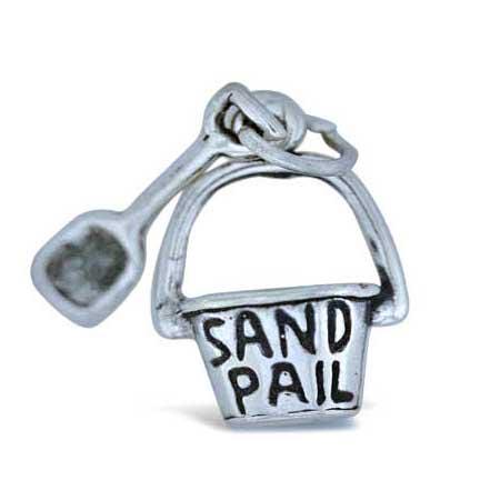 Sand Pail Charm Sterling Silver | Beach Jewelry | Sand Pail with Shovel Charm | Gift Idea | Made in USA