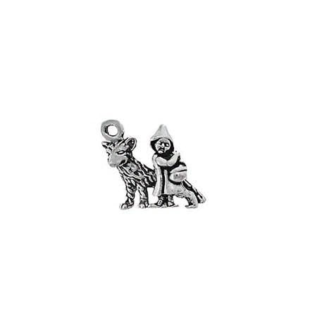 Little Red Riding Hood Charm Sterling Silver | Little Red Riding Hood Jewelry | Fairy Tale Jewelry