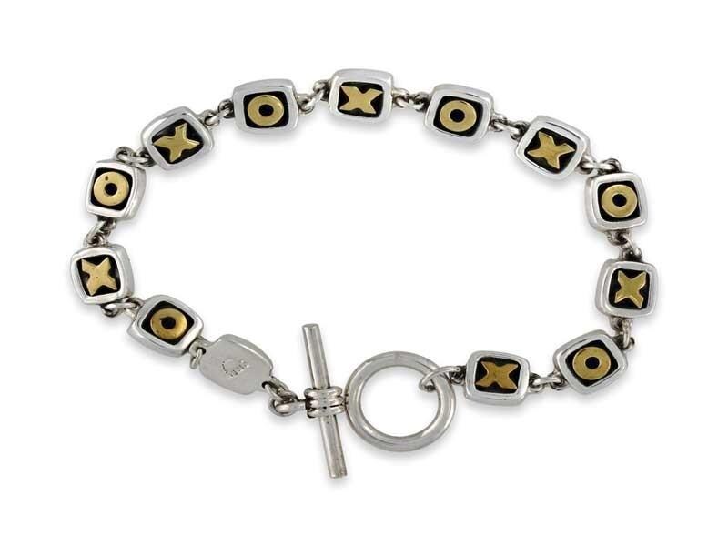 Hugs and Kisses: XOXO Mixed Metal Toggle Bracelet, Far Fetched Jewelry, Vintage - product image 4