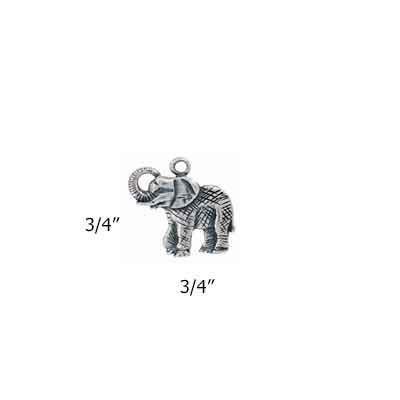 ling Silver Elephant Charm - detail view