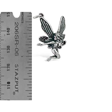 3D Sterling Silver Flying Fairy Charm: Whimsical Pendant | Gift Idea | Made in USA