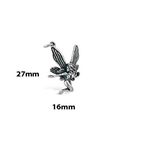 3D Sterling Silver Flying Fairy Charm: Whimsical Pendant | Gift Idea | Made in USA