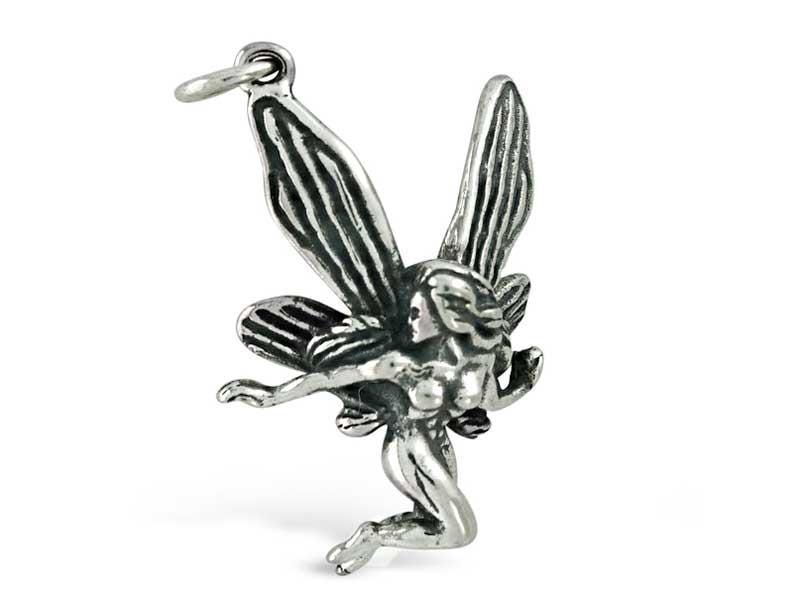 3D Sterling Silver Flying Fairy Charm: Whimsical Pendant - product image 10