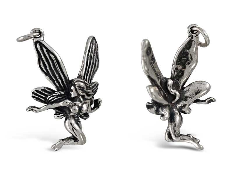 3D Sterling Silver Flying Fairy Charm: Whimsical Pendant | Gift Idea | Made in USA